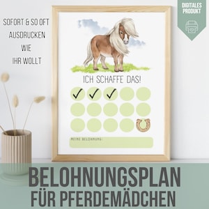 Belohnungsplan für Kinder | Belohnungssystem Kind | Belohnungstafel Schulkind | Belohnungsplan Pferd | Motivationsplan Du schaffst das | PDF