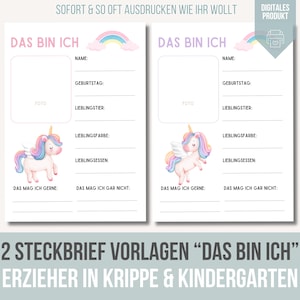 2 Vriendenboek Kleuterschool | Kleuterprofiel | Expressie Kita | Profiel Kerststal | Afdruk opvoeder map profiel eenhoorn | PDF
