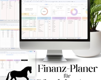 Budget planner for horse owners | Google Sheets template | Personal & horse finances | Monthly budget, annual overview, horse costs