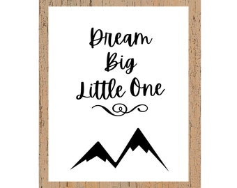 Dream Big Little One Nursery Wall Art, Nursery Decor