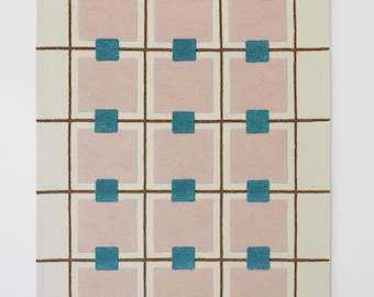 Handmade Tufted Wool Area Rug: Mauve Modern Design