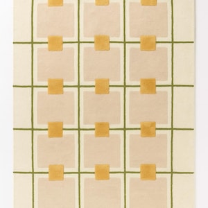 Anthropologie Greer Taupe Handmade Tufted Wool Area Rug For Bedroom Livingroom Office Kitchen Nursery Entryway modern Rug