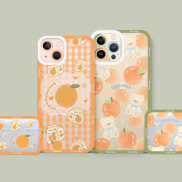 WaterColour Orange Bear iPhone 14/13/12/11 case, Samsung Galaxy 23/22/21/20, Samsung Note, Google Pixel, Airpods Pro Case, iPad Case pro mini