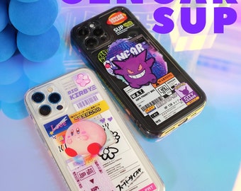 Exclusive Gengar Kirby Icon Tickets Style Unique Kawaii Aesthetic Designer Phone Case iPhone Cases,iPhone 14,13,12,11 mini,Airpods Pro Case