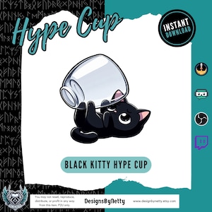 Black Kitty | Twitch Bit Cup | Stream Decorations | Cat Bit Cup