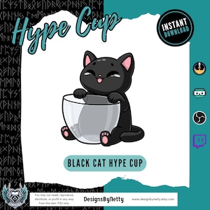 Black Cat | Twitch Bit Cup | Stream Decorations | Cat Bit Cup | UPDATED & IMPROVED!!