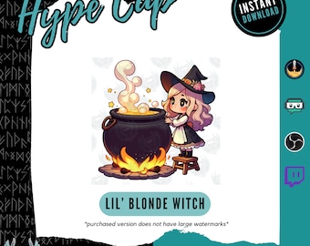 Lil’ Blonde Witch Hype Cup | Twitch Bit Cup | Stream Decorations | Chibi Bit Cup