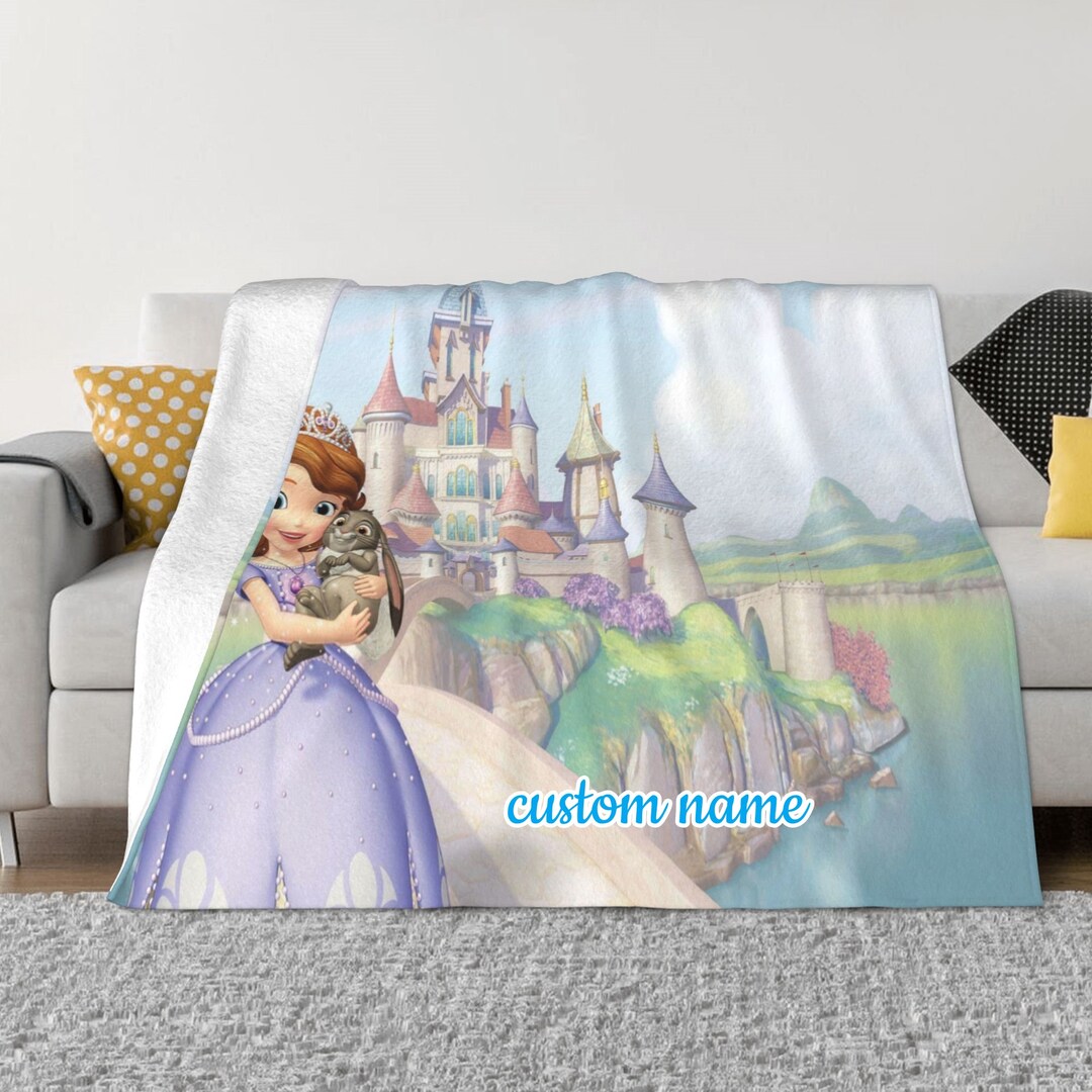 Custom Name Sofia the First Blanket Personalized Flannel Throw Etsy