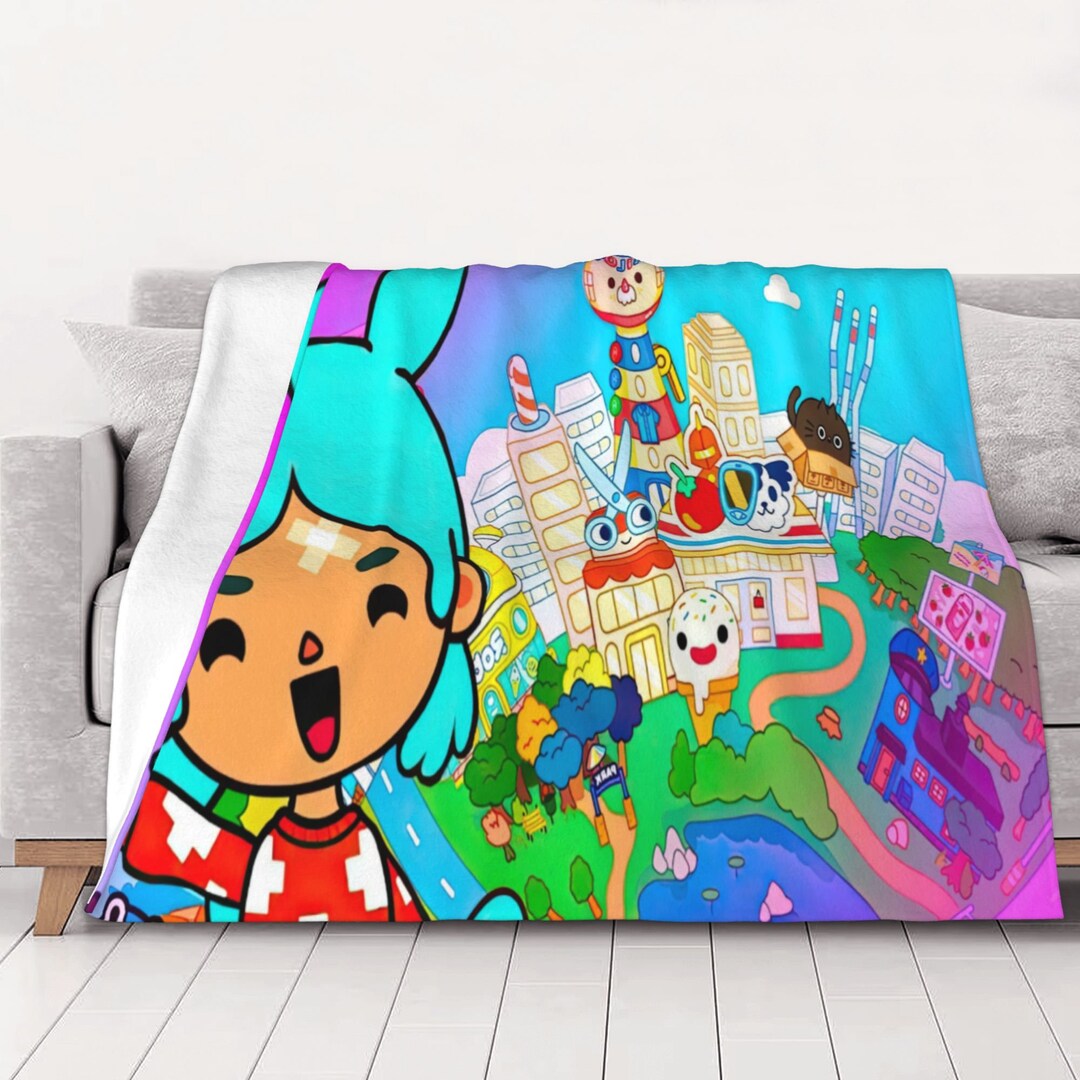 Custom Name Toca Boca Blanket Personalized Flannel Throw Etsy