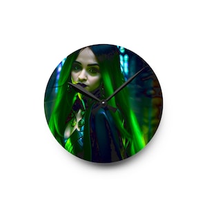 Acrylic Wall Clock, Daughter of the Abyss, Unique Gothic Home Decor