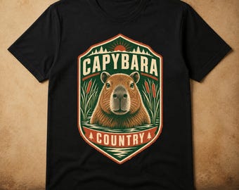 Capybara Country Shirt, Vintage Capybara T-Shirt, Retro National Park Animal Tee, Outdoor Wildlife Graphic, Capybara Lover Gift