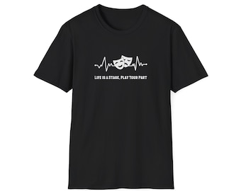 Theater Masks Heartbeat Shirt, Theater Lover Shirt, Drama Masks T-shirt, Theater Mask Tee, Theater Love Shirt, Acting Masks Shirt, Actor Tee