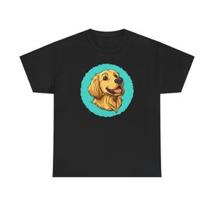Cartoon Golden Retriever T-Shirt, Fun Dog Lover Tee, Cozy Unisex T-Shirt with Playful Dog Design, Pet Lover Gift, Dog Mom Apparel