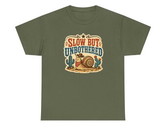 Slow But Unbothered Snail T-Shirt | Desert Cactus Vintage Typography