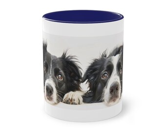 Twee Border Collies - Hondenmok, Cadeau voor Hondenbezitters, Hondenmotief, Mok met Hondenfoto, Mok voor Hondenmoeder, Hondenmok, Cadeau, Hondenliefhebbers,