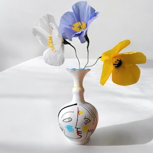 Picasso Ceramic Vase | Hand-painted  Ceramic Vase | Picasso Art | Unique Vase
