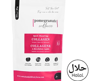 Halal Collagen Powder: Grass-Fed Beef Peptides, Type 1 & 3, 10oz