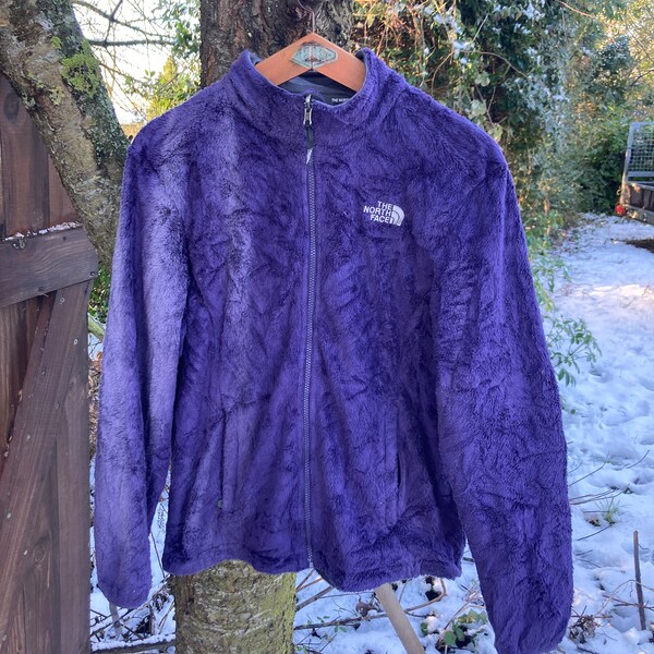 The North Face veste polaire violet violette décolorée femmes L large G grand TNF