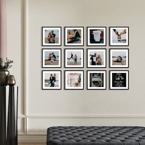 ReStickable Framed CUSTOM Photos Prints, Photo Wall Tiles Peel&Stick, No nails needed, Gallery Wall Personalised Photos Bundle, Wall Collage