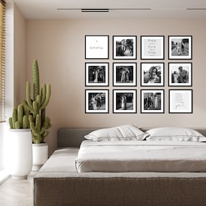 ReStickable Framed Photos Prints, Photo Wall Tiles Peel & Stick, No nails needed, Gallery Wall Set Personalised Photos Bundle, Home Decor