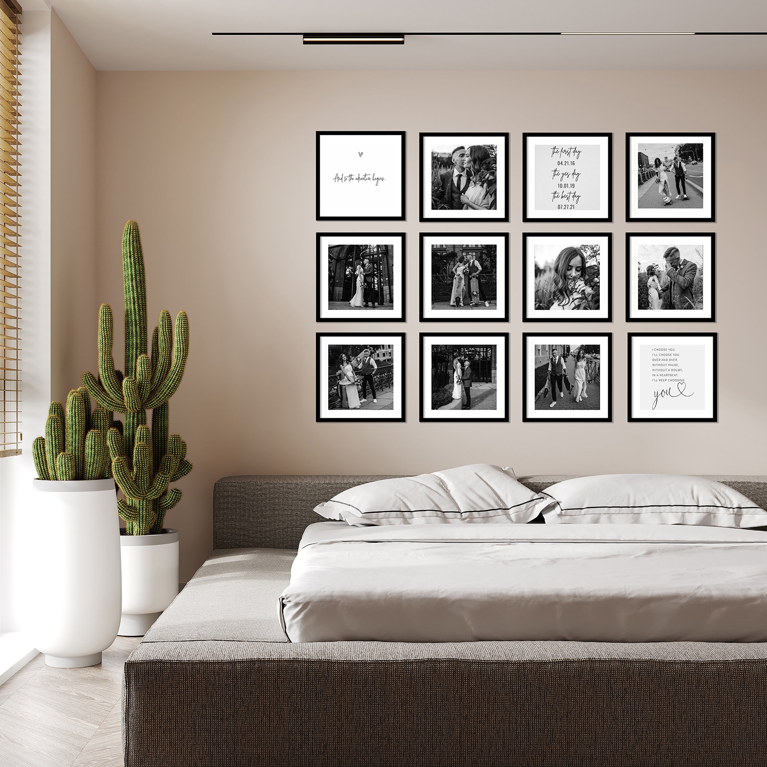  Gallery Perfect Black 12 Piece Square Photo Gallery