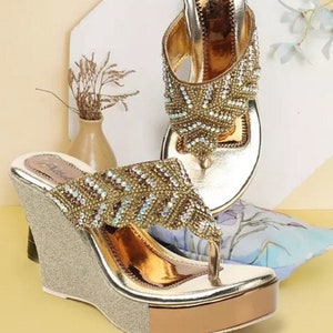 Golden heels store for wedding indian