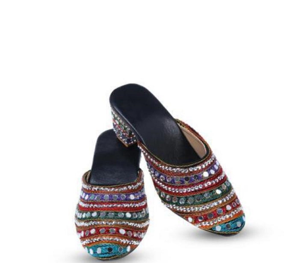 Embellished Mules Indian Mules Khussa Shoes Punjabi Jutti - Etsy