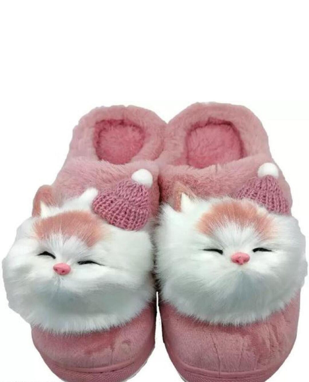 Embroidered Cute Fuzzy Cat Slides With 1 Pairs Socks Cozy Gift Idea for Cat Lovers Fluffy and