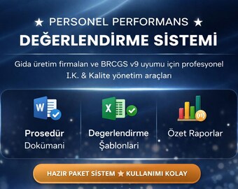 Employee Performance Evaluation Excel | BRCGS v9 Compliant | Procedure Template