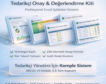 Turkish BRCGS v9 Supplier Approval Kit | Excel Risk Matrix, Audit Checklist, Scorecard for Supplier