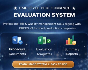 Employee Performance Evaluation Kit: Excel Template, Procedure (BRCGS v9 Compliant)