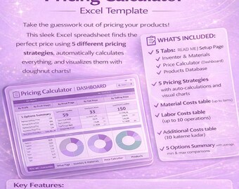 Pricing Calculator Spreadsheets | 5 Strategies, Small Business Template (Excel/Google Sheets)