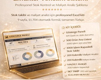 Turkish Excel Inventory Management System | Stock Tracking, Cost Analysis (Excel)