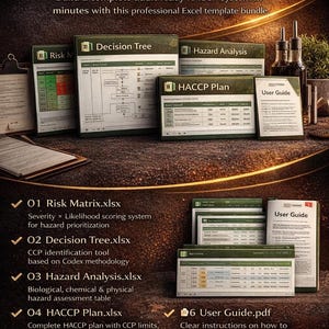 基本HACCP食品安全計画Excelキット | BRCGS V9テンプレート（デジタルダウンロード）