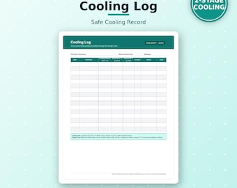 Restaurant Cooling Log, Food Safety Record, HACCP Printable (US Letter PDF)