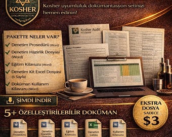 Kosher Audit Kit | Turkish Version | Kashrut Certification Checklist Excel + Word Templates
