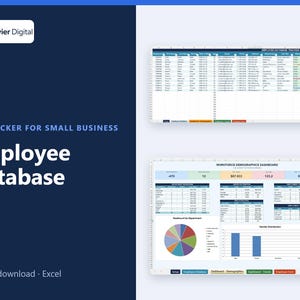 Employee Database Excel and Google Sheets, HR Tracker for Small Business
