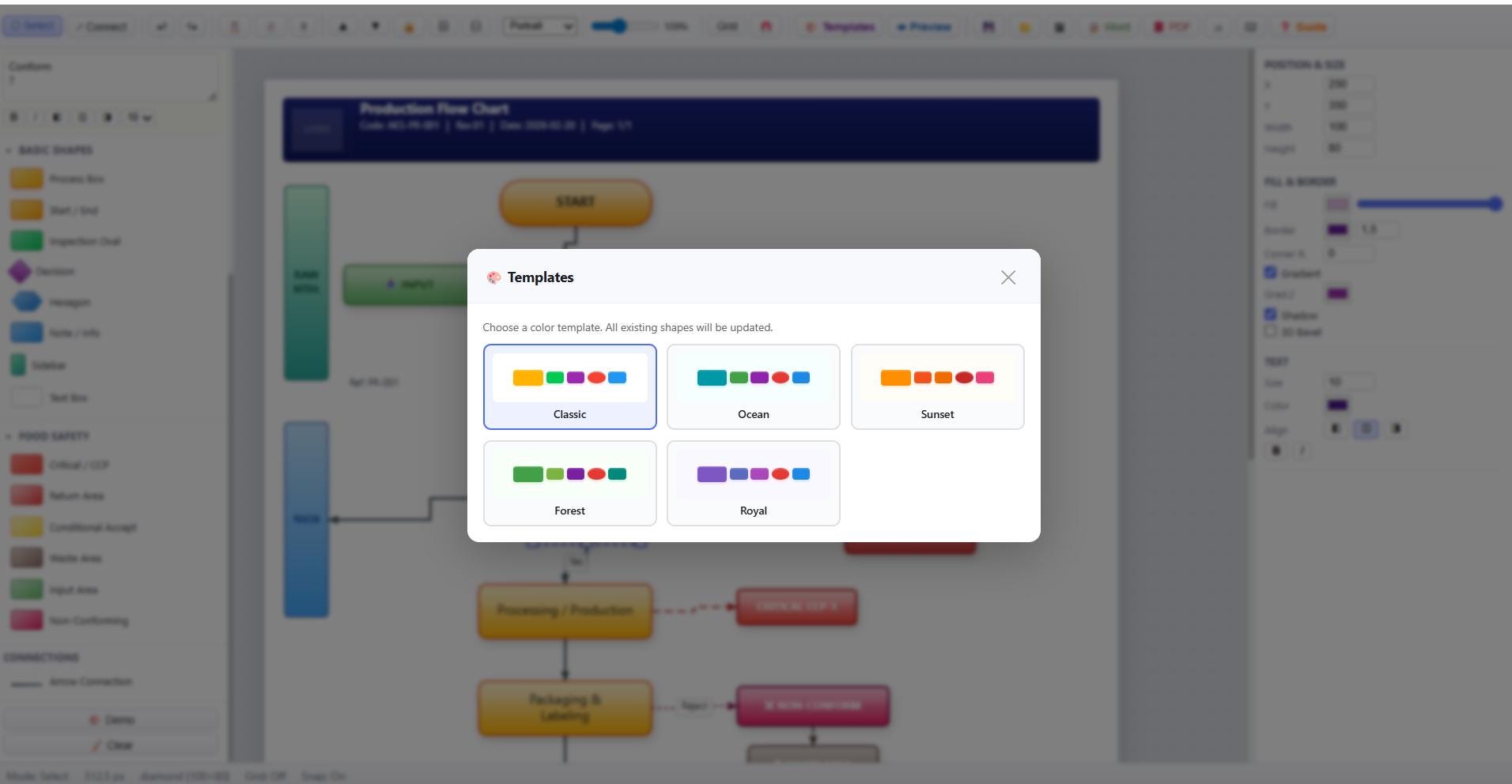 A4 Flowchart Editor | HACCP, ISO 22000 Process Chart Tool (digital ...
