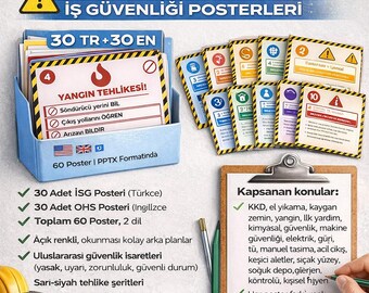Cartazes de Segurança para Fábricas de Alimentos | SST e ISG Bilíngues | 60 Downloads em PPTX