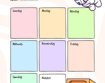 Plan semanal para niños PDF para imprimir, descargar, tarjetas de rutinas para niños PDF, planificador de tareas