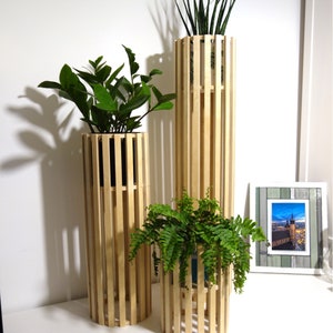 Blumenständer aus Holz - Blumenständer für Schlafzimmer und Wohnzimmer - Luxus Pflanzenständer - Deko Blumentopf Ständer - Boho stil