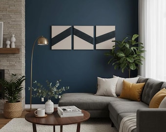 Handmade Modern Minimalist Abstract Textured Canvas Art - Set of 3 - Made to Order