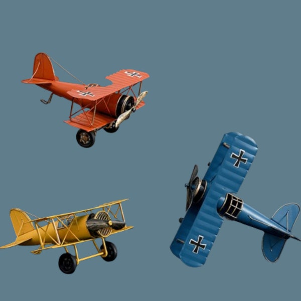 Retro Metal Plane Model Crafts Iron Airplane Figurines Home Living Room Bedroom Desktop Decoration Ornament Accessories Gift