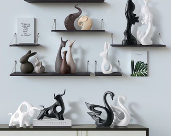 Nordic Ceramic Elephant Cat Deer Rabbit Snail Figurines Ornaments Porcelain style Home Decorations Sculpture Home Crafts.