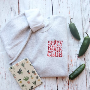 Embroidered Spicy Book Club Crewneck Sweatshirt | Unisex Gildan Sweatshirt