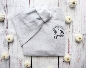 Embroidered Let's Get Spooky Halloween Crewneck Sweatshirt | Unisex Gildan Sweatshirt