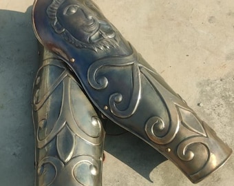 Brass Roman Greaves: 4th Century BC Greek Leg Armor Cosplay