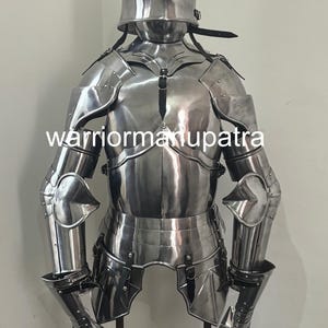 Gothic Body Armour with Sallet Helmet and Bevour – Hand-Forged Metal Armour, for Medieval Reenactment, LARP & Cosplay Gothic armor set