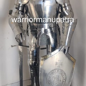 Medieval Knight Suit Medieval Full Steel Templar Knight Suit of Armour Wearable Costume Best Gift