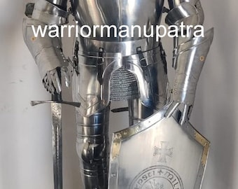Medieval Knight Suit Medieval Full Steel Templar Knight Suit of Armour Wearable Costume Best Gift